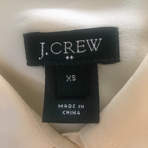 J. Crew 100% silk white-off-white button up blouse - Picture 3 of 4